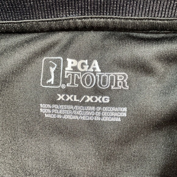 PGA Tour Polo Shirt Men 2XL Black Striped Short Sleeve Golf Casual Outdoors NWOT - Picture 4 of 14